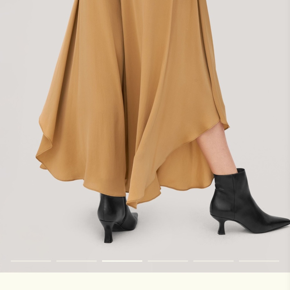 Lily silk wide-leg fig pants-taffy - Picture 3 of 5